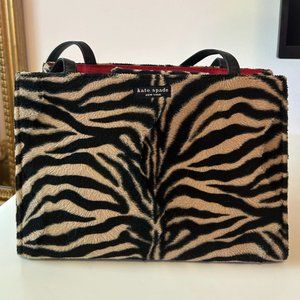 Kate Spade Animal Print Bag with leather handle has soft texture!